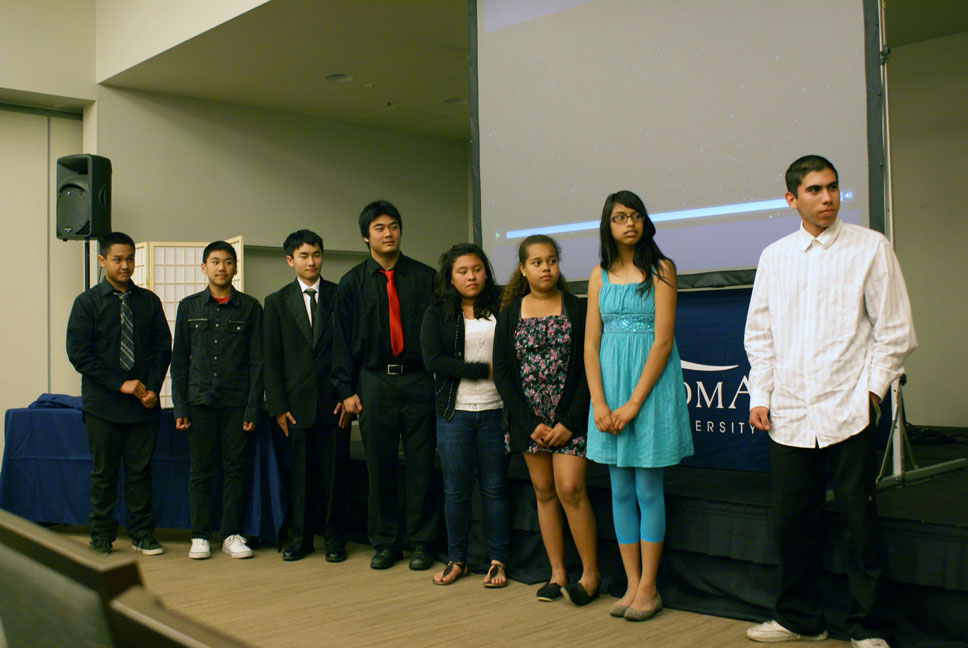 Cook Middle School Students receiving the 2013 Jack London Award for their Science Club